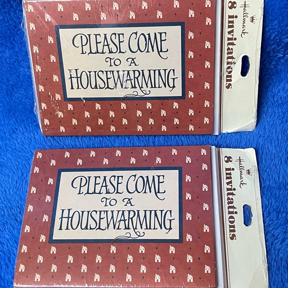 VINTAGE - SEALED - NIP Hallmark 8 “Please Come To a Housewarming” Invitations